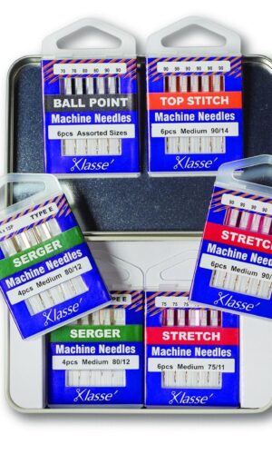 Klasse 6PC Serger HAX1SP Needle Variety Tin (For Baby Lock Acclaim, Celebrate, Victory, And Vibrant Sergers)