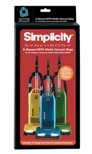 Simplicity Synchrony HEPA Media Vacuum Bags (pack of 6) SNH-6