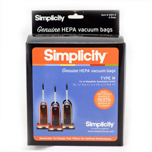 Simplicity Genuine HEPA Synchrony Bags (pack of 6) SWH-6